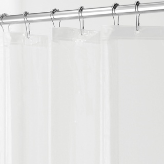 iDesign 3.0 Liner Futter für Duschvorhang, 183,0 cm x 183,0 cm großer Vorhang aus schimmelresistentem PEVA mit zwölf Ösen, durchsichtig