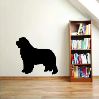 Cartoon Neufundland Hund PVC Abnehmbare Wandtattoo Aufkleber Wohnzimmer Schlafzimmer 60Cmx53.6Cm