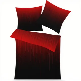 GEDAEUBA Bettwäsche 135x200 Schwarz Rot - Farbverlauf Bettbezug, Wendebettwäsche und Kissenbezug 80x80, Weiche & Angenehme Mikrofaser Bettwäsche-Sets mit Reißverschluss