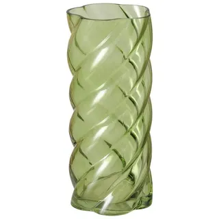 BOLTZE GRUPPE Dekovase Glasvase mit Glanzeffekt, 30 cm, CURVO (einzeln) grün