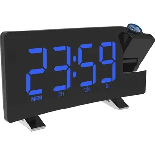 Projektionswecker, FM-Radiowecker, Digitalradiowecker fürs Schlafzimmer mit 180°-Projektor an der Decke, Doppelwecker für Tiefschläfer, Kinder ...