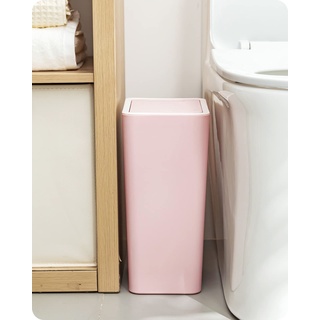 Baffect Poussez Top Deckel Mülleimer Abfalleimer Abfalleimer für Küche Badezimmer 8 l (Rosa)