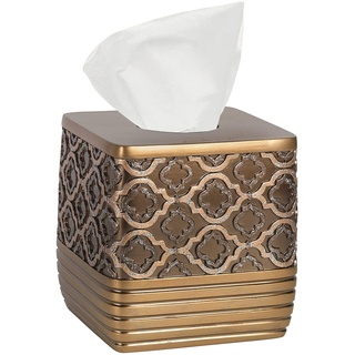 Popular Bath Tissue Box, Spindle Collection, Gold