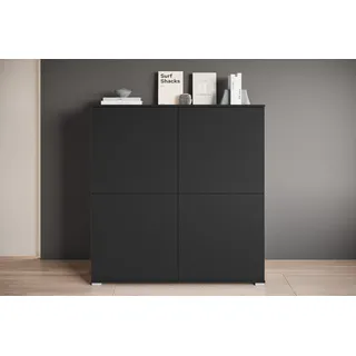 OTTO home PC-Schrank OTTO HOME "Kenia, Sekretär, Home Office", graphite schwarz matt, B:120cm H:125cm T:39,5cm, Sekretäre, Mit Push-to-open, Tastaturauszug und praktischem Stauraum