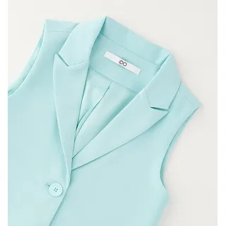 Blusenblazer IDO "BABY GIRL VEST", Mädchen, Gr. 104, aquamarine, 88% Polyester, 12% Elasthan, Blazer Blusenblazer