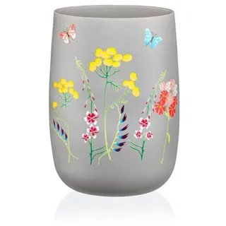 Crystalex Dekovase Kristallvase Herbs Wiesenkräuter Blumenvase Tischvase 180 mm (Einzelteil, 1 St., 1 x Vase), Kristallglas, Bohemia grau