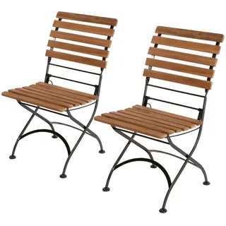 Butlers Gartenstuhl, Schwarz, Holz, Metall, 46x89x54 cm, Gartenmöbel, Gartenstühle, Gartenstühle