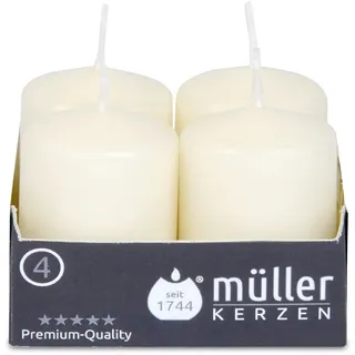 Stumpenkerzen 62/48 mm - vanille (4er Pack)