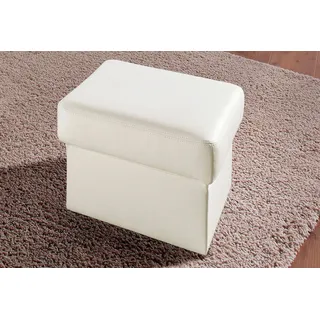 Hocker SIT & MORE "Bellevue", weiß (altweiß), B:58cm H:45cm T:58cm, Luxus-Microfaser ALTARA NUBUCK (100% Polyester);SOFTLUX-Kunstleder;NaturLEDER (echtes Rindsleder), Hocker, Polsterhocker Lederhocker