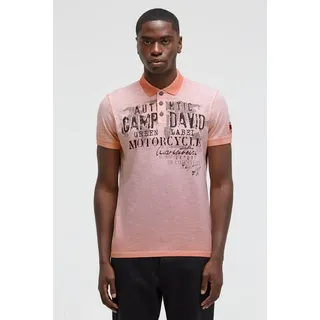 CAMP DAVID Poloshirt mit Vintage-Waschung orange M (50)
