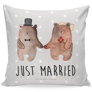 Mr. & Mrs. Panda 40x40 Kissen Bär Heirat - Geschenk, Teddy, Kissenhülle, Bär Verheiratet Heirate Heirat Hochzeit Hochzeitsgeschenk Hochzeitspaar,