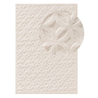 Outdoorteppich Bonte, benuta, rechteckig, Höhe: 5 mm, Kunstfaser, Outdoor, Geometrisch, Boho-Style, Esszimmer, Küche weiß 120 cm x 170 cm x 5 mm
