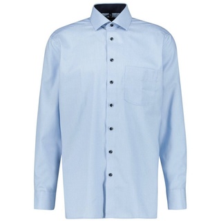 OLYMP Langarmhemd Herren Hemden LUXOR Modern Fit Langarm (1-tlg) blau 43
