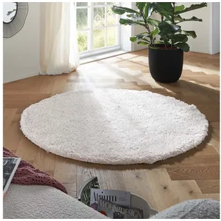 TaraCarpet Flokati-Teppich TaraCarpet Flokati Premium Langflorteppich Shaggy, rund, Höhe: 52 mm, Flokati Hochflor Langflor weich creme Wohnzimmer Schlafzimmer 120x120r weiß rund | 120 cm x 120 cm x 52 mm