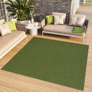TAPISO Mono Quadrat Teppich Kurzflor Indoor Outdoor UV-beständig Grün Khaki Einfarbig Wohnzimmer Schlafzimmer Kinderzimmer Modern ÖKO-TEX 250 x 250 cm