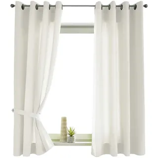 Gardinenbox Berlin Ösen 145 x 145 cm Creme 2 St.