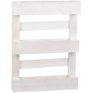 UNUS Pflanzkasten Outdoor Deko Paletten Design, 60,5 x 45 x 8,5 cm, Blumenkasten Balkon, Wanddeko Holz