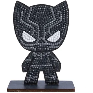 CRYSTAL ART - Set mit Diamant-Figuren – Manuelle Aktivität zum Basteln und Spaß – Erwachsene und Kinder – glitzernde Dekoration in verschiedenen Farben – Marvel – Black Panther