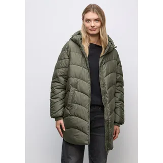Steppjacke STREET ONE, Damen, Gr. 46, cypress grün, Stoff, Obermaterial: 100% Polyester. Futter: 100% Polyester. Füllung: 100% Polyester, unifarben, normal hüftbedeckend, ohne Ausschnitt, elastischer Bund, Jacken Steppjacke, mit Kapuze mit Tunnelzugband