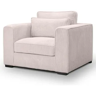 inn.furn Lounge-Sessel Cord 120 x 92 x 112 cm Beige/Grau