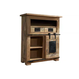 Massivmoebel24 Kommode 75 x 90 x 36 cm Natur lackiert / Beige