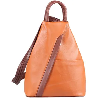 OBC Made in Italy Damen echt Leder Rucksack Lederrucksack Tasche Schultertasche Ledertasche Daypack Backpack Handtasche Nappaleder - ca. 25x30x11 cm (BxHxT)