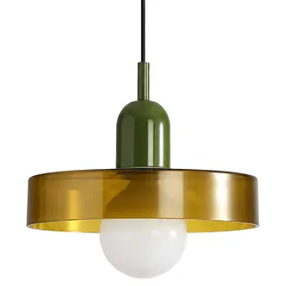 HJXDtech Pendelleuchte Esstisch, E27 Hängelampe aus Glas in Grün ⌀25cm, Pendellampe für Küchen Esszimmer Wohnzimmer & Schlafzimmer, Hängende Deckenlampe, Mid-Century Modern Stil