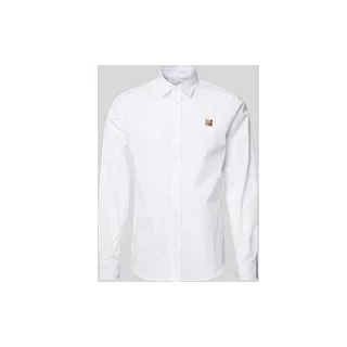 Freizeithemd mit Label-Stitching, Weiss, 42