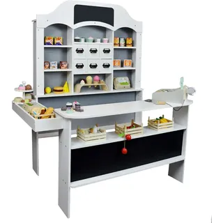 Roba Kaufladen aus Holz grau/Weiss - Marktstand - Kaufmannsladen für Kinder