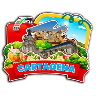 Orlybar Cartagena 3788 Kühlschrankmagnet, Region Murcia, Spanien, aus Holz, 3D-Sehenswürdigkeiten, Reise, Sammlerstück, Souvenirs, Dekoration, handgefertigt