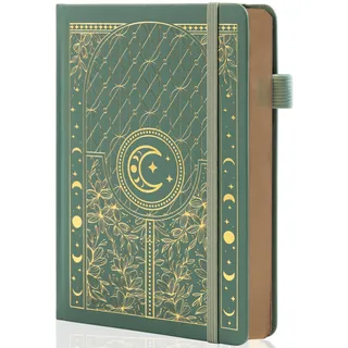 Bullet Dotted Journal Notizbuch, 160 g/m2 dickes nummeriertes Papier, A5 Hardcover Dotted Grid Tagebuch für Frauen und Männer, Arbeiten, Schreiben, Bullet Journaling, Zeichnen