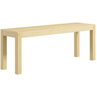 REDOM Sitzbank Essbank & Küchenbank für Wohnzimmer & Essbereich, Natur (Packung, 1-St., Holzbank, Robuste & stilvolle Sitzbank mit natürlicher Holzoptik), 120x33x45 cm, Kiefernholz, Landhaus-Stil, 2-Sitzer, bis 240 kg beige 120 cm x 45 cm x 33 cm