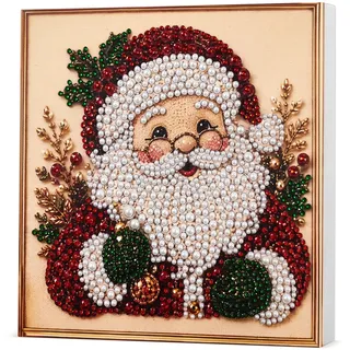 DIY Weihnachtsmann Perlen Diamond Painting Weihnachten Set 7.8 * 7.8in | DIY Diamant Painting Weihnachten Set für Anfänger, Weihnachtsperle Kunst Kits, Weihnachten Wände Schreibtisch Deko