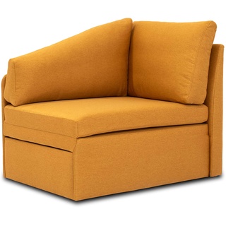 DOMO. Collection Delta Sofa, Schlafsofa, Schlafsessel, Gästebett, tiny couch, Ecksessel, gelb, 116x81x83 cm