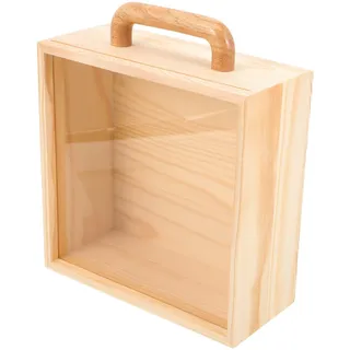 MAGICLULU Schmuckschatulle Aus Holz Im Vintage-stil Tragbare Vitrine Mit Griff Für Kleinigkeiten Und Sammlung