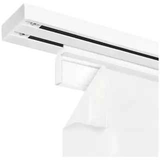 Bilderdepot24 Gardinenstange Gardinenschiene Set für Textile mit Klett System für Wandmontage, 2-läufig, Wandhalterung + Klettband, geschraubt, Aluminium, Vorhangschienen-Kombi inkl. 1 Schiene & 1 Paneelenwagen 60er Textile weiß 140 cm