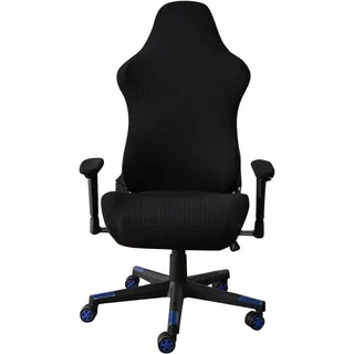Coonoor Stuhlbezug Gamingstuhl-Bezüge Gaming Stuhl bezug 4 Stück, Bürostuhl Drehstuhl Bezug mit Armlehnen/Stuhlrücken Bezug schwarz