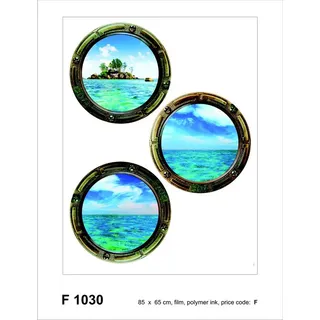 Sanders & Sanders Wandtattoo Meerblick Blau und Grün 65 x 85 cm 600266