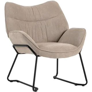 Mr. Deko Loungesessel Aliano 73 x 81 x 87 cm Beige mit gemütlicher Rückenlehne