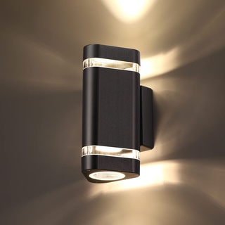 CELAVY Dreieckige LED Wandleuchte Außenleuchte, IP65 Außenlampe Wandlampe aussen GU10 Aluminium, Wasserdichte Aussenleuchte Außenbeleuchtung Außenwandleuchte für Hauswand Haustür Wand, Warmweiß