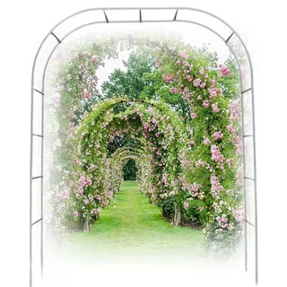 Rosenbogen Edelstahl Metall, Rosenbogen 150cm 180cm 200cm 220cm 240cm 300cm Breit, Garten Rankhilfen Rosenbogen für Kletterpflanzen, Wedding Decoration(25mm,W 2.2M x H 2.4 M)