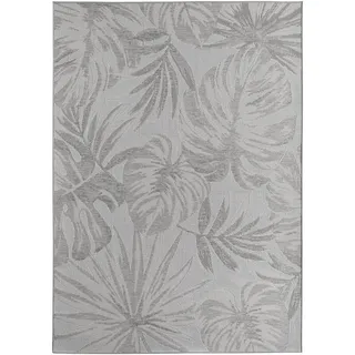 Balkonteppich Tropisch Wetterfest Waschbar Strapazierfähig Terrasse Garten Schadstoffgeprüft Grau 120x170 cm – VENTOUX von Kadima Design