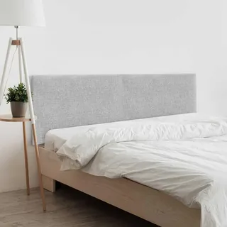 DHOME Plain Natural Linen Headboard gepolstertes Bett Kopfteil Modernes Schlafzimmer TOP Trending (Hellgrau, 180cm Dual (Betten 180/190))