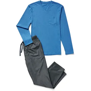 Tchibo - Pyjama mit gewebter Hose - Herren - Gr. M - dunkelblau
