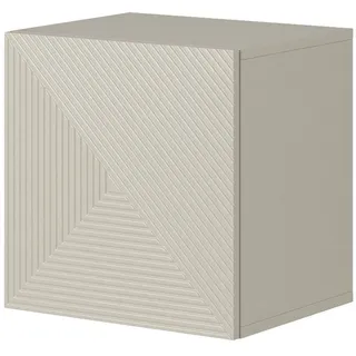 Lomadox Hängeschrank ADARE-141 40 cm breit, kaschmir mit gerillter Front, wandhängend beige|weiß
