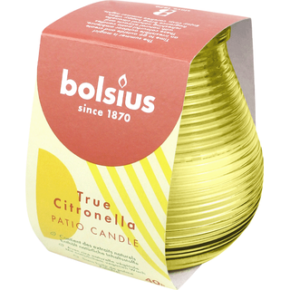 Bolsius TRUE CITRONELLA Patio-Licht, Gelb, Duftkerze im Glas, BOLSIUS, 94/91 mm, Brenndauer ca. 40h