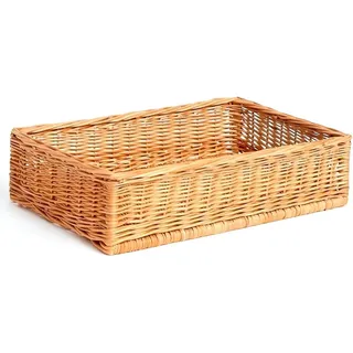 konzept 11 Brotkorb Weidenkorb geflochten 40x30x10 cm – Brötchenkorb Präsentationskorb für Bäckerei, Bäckereikorb aus Naturweide, lebensmittelecht