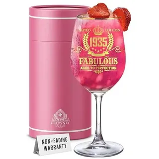 Famanu Weinglas personalisiert für 90. Geburtstag - Einzigartiges Geschenk für Frauen