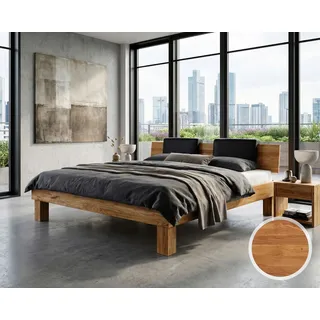 BlackWood »Buona Vita I« Wildeiche Massivholzbett 100x220 cm / Wildeiche natur