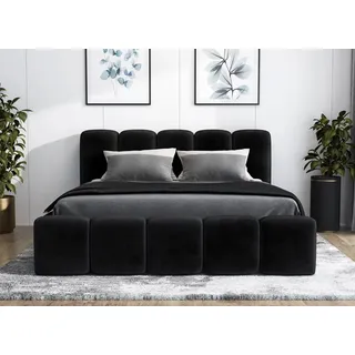 mebloland Polsterbett SONIC OM mit Bettkasten und Lattenrost. - 90x200 - schwarz